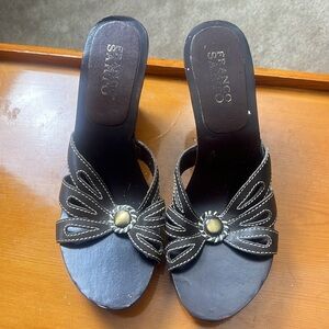 Franco Sarto Brown & Wood Sandals